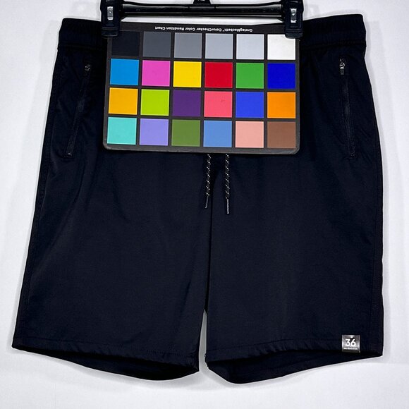 NWT Urban Pipeline Black Super Flex Durable Stretch Fabric Jogger Short Size 36 - Picture 11 of 11